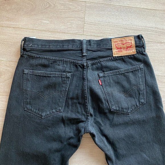Levis 501 Straight Leg Button Fly Original Fit Jeans Dyed Black 34x30 - Picture 10 of 10